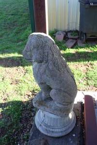 lot 894 image: vintage ion garden statue,with stand about 3 foot tall on stand