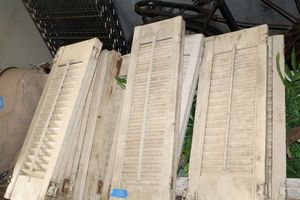 lot 130 image: Vintage wooden shutters