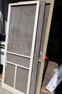 lot 115 image: Wood frame screen doors