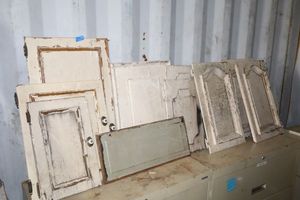 lot 122 image: Vintage wood cabinet doors