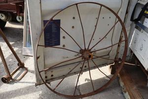lot 126 image: Vintage metal wagon wheel 42 round