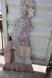 lot 125 image: Wood cutout of painted lady - 68 tall