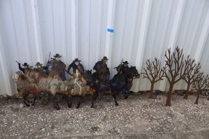 Metal wall art - horses and cowboys, and trees