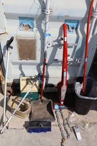 lot 150 image: Electrolux Vacuum, dust pan scoop, grabbers, Dog poop bag dispenser and more