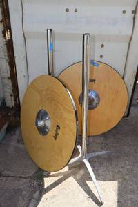 lot 232 image: Two Bar height 30 round tables
