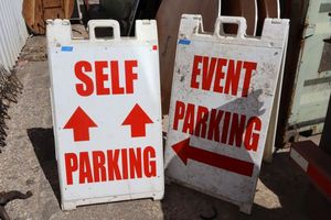 lot 249 image: Two Signicade Deluxe A-Frame sidewalk signs