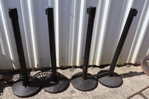 lot 252 image: Four Retractable belt stanchion post