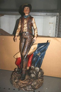 lot 30 image: Western style home dcor - tall cowboy with Texas flag