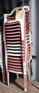 lot 154 image: Plastic stackable chairs - 18 total