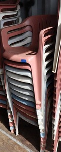 lot 155 image: Plastic stackable chairs - 13 total