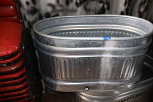 lot 202 image: CountyLine galvanized oval stock tank - 40 gal.