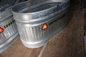 lot 200 image: CountyLine galvanized oval stock tank - 40 gal.
