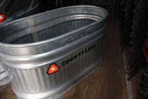 lot 201 image: CountyLine galvanized oval stock tank - 40 gal.