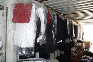 lot 97 image: Black and white table clothes
