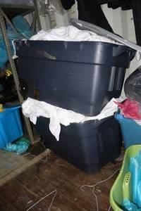 lot 96 image: Mixed white table linens - 2 totes