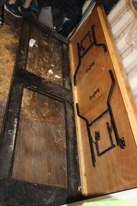 lot 51 image: 8 ft. table dolly with four 8 ft. tables - Large and heavy, bring truck or trailer