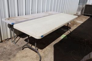 lot 280 image: White plastic folding tables