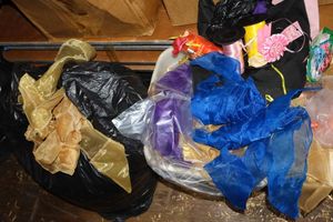 lot 255 image: Gold and purple ribbons decorations plus a few extras