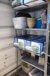 lot 262 image: Metal shelving unit only 18x36x72 - later pickup times needed, bring tools to remove (they are screwed together)