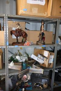 lot 266 image: Metal shelving unit only 18x36x72 - later pickup times needed, bring tools to remove (they are screwed together)