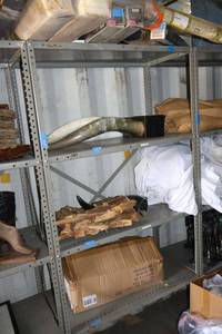 lot 268 image: Metal shelving unit only 18x36x72 - later pickup times needed, bring tools to remove (they are screwed together)