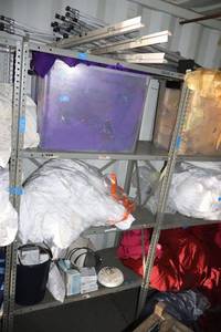 lot 271 image: Metal shelving unit only 18x36x72 - later pickup times needed, bring tools to remove (they are screwed together)