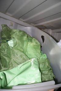 lot 78 image: Lime green satin and sheer table linens  decorations