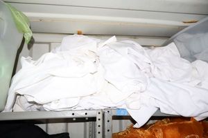 lot 81 image: Mixed different size table covers linens in white