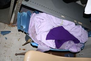 lot 85 image: Lavender table linens and sheer fabric decorations