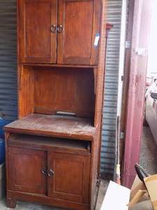 lot 66 image: DESK  SHELF CABINET ON TOP & BOTTOM   76 HT  20 W