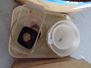 lot 264 image: BOWLS, BREAD PAN, TRAY