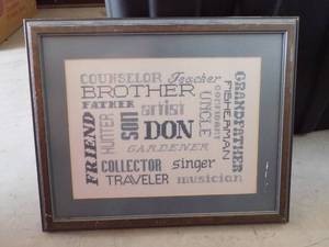 lot 15 image: FRAMED NAME SIGN