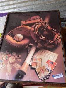 lot 271 image: FRAMED BASEBALL ART