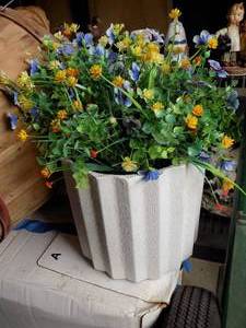 lot 273 image: VASE DCOR WITH WAX FLOWERS