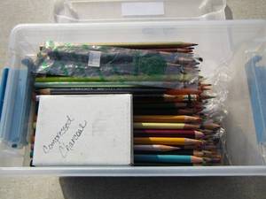 lot 56 image: small tote full of color pencils