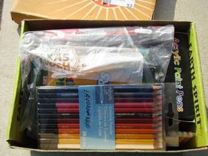lot 53 image: color pencils, markers, pens, glow paint, acrylic paint pens ,