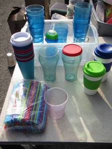 lot 73 image: lot of cups and straws