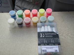 lot 38 image: illustration markers- used paints- 12 outline markers appears new
