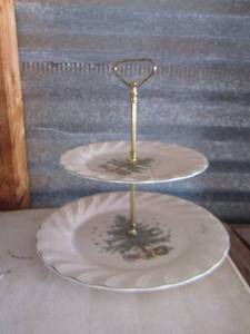 lot 205 image: 2 TIER Christmas TREE PLATE