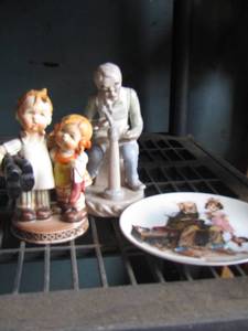 lot 222 image: GRANDPA STATUE, LITTLE BOY AND LITTLE GIRL STATUE, GRANDPA PLATE