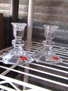 lot 226 image: TOWLE FULL LEAD CRYSTAL CANDLE HOLDERS