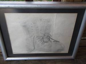 lot 277 image: FRAMED BOOT DRAWING 12X15