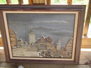 lot 282 image: 21 X 25 FRAMED TIME SQUARE ART