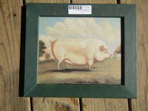 lot 284 image: 10 34 X 12 12 FRAMED PIG ART