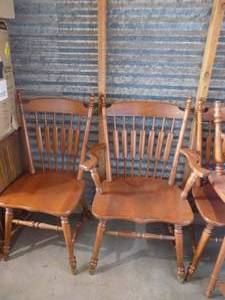 TELL CITY DINING CHAIRS  6 TOTAL - 1 CAPTAINS & 5 SIDE CHAIRS   TIMES THE $$