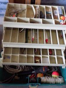 lot 55 image: TACKLE BOX WITH VARIOUS LURES AND TACKLE