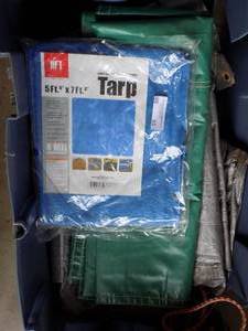 lot 63 image: QTY 4 VARIOUS SIZE TARPS