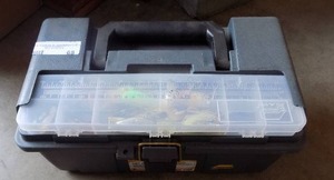lot 68 image: TACKLE BOX WITH A AIR HORN, LURES,