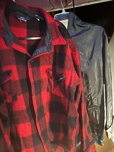 lot 193 image: WOOLRICH FLANNEL SHIRT XXXL  &   KC COLLECTION RAIN JACKET LG