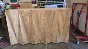 Beautiful Wooden Geometric Patterned Bar Table